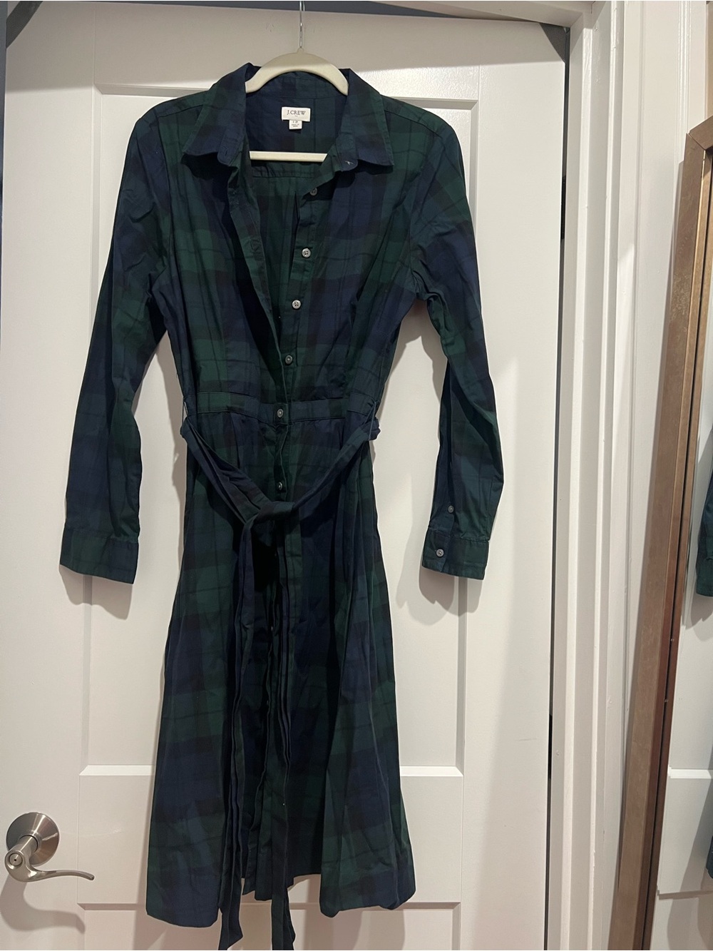 J. Crew Green and Navy Plaid Button-Down Shirt